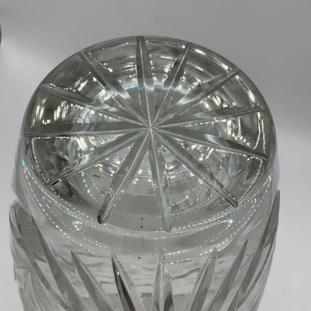 American Brilliant Vintage Crystal Engraved Cut Floral Sawtooth Rim 8" Vase - Picture 3 of 7